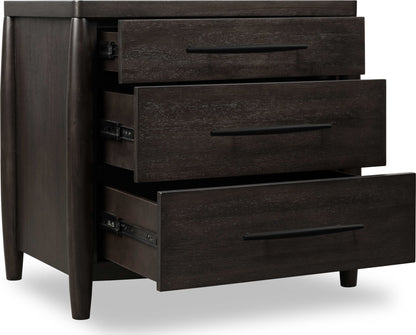 Koko - Three Drawer Nightstand With Cord Management - Minx