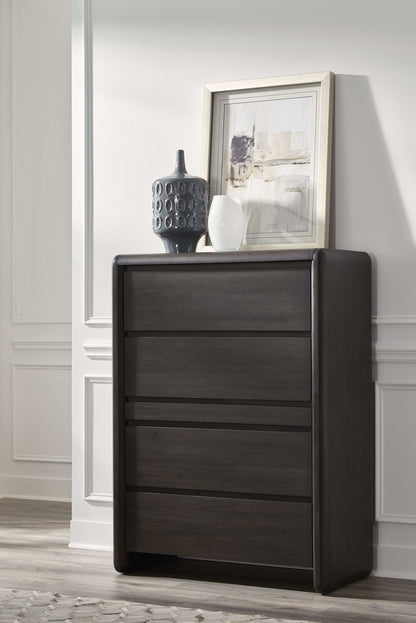 Xolani - Five Drawer Acacia Wood Chest With Jewelry Tray - Jaguar