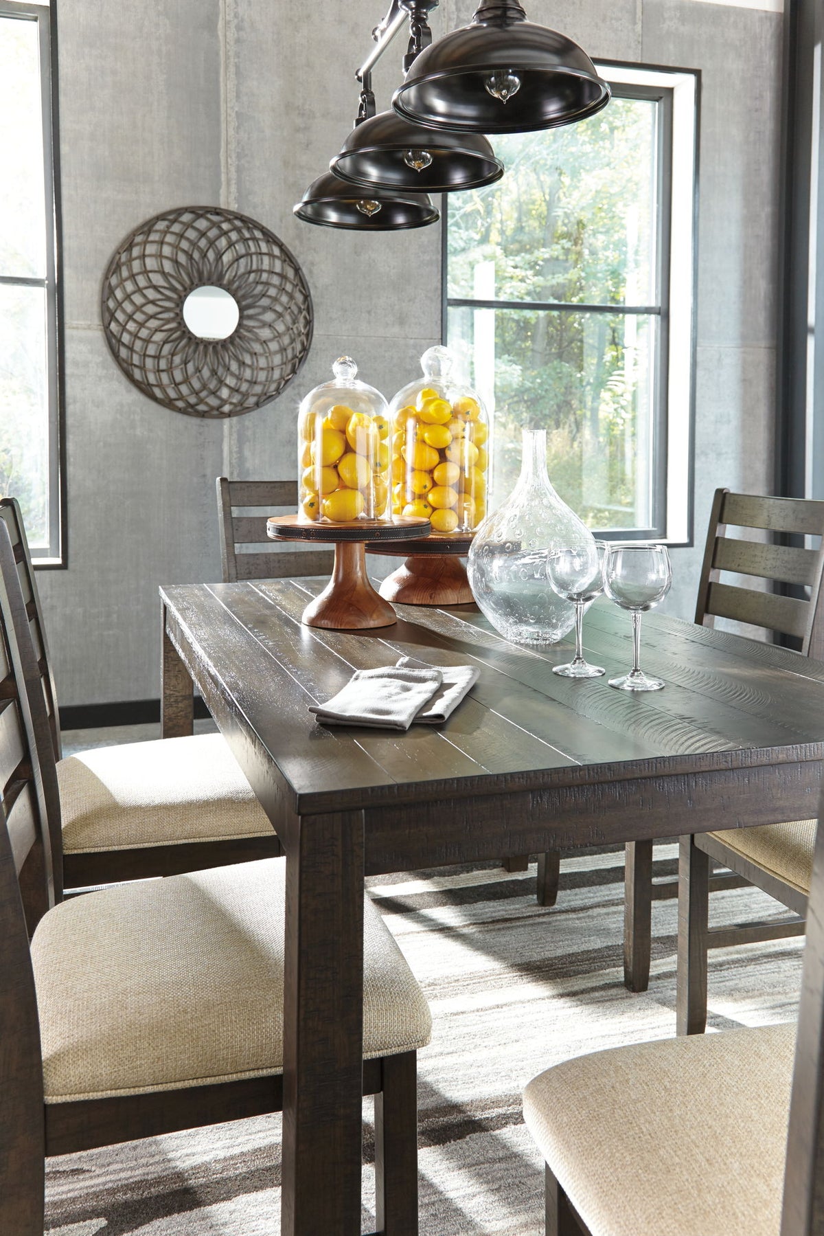 Rokane - Dining Room Table Set (Set of 7) - Brown