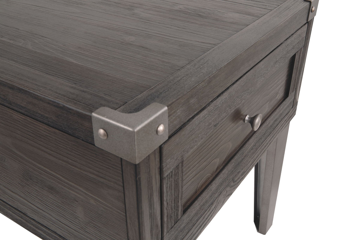 Todoe - Rectangular End Table - Dark Gray