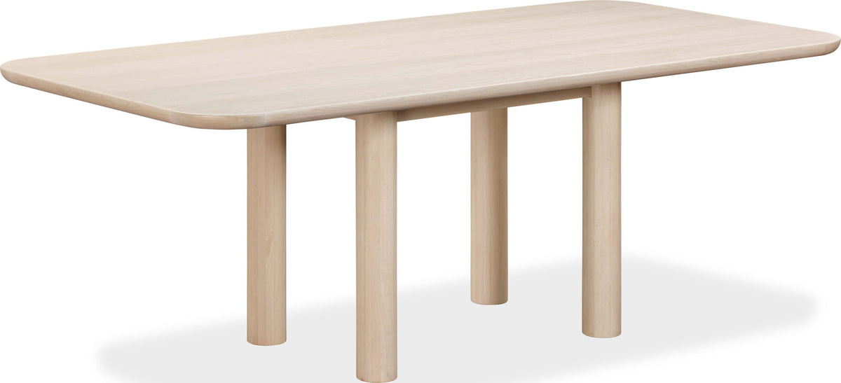 Liv - Ash Wood Rectangular Dining Table - White Sand