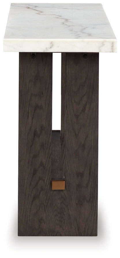 Burkhaus - Sofa Table - White / Dark Brown