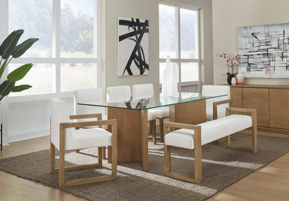 One - Modern Coastal Upholstered Dining Side Chair (Set of 2) - White Pearl And Bisque