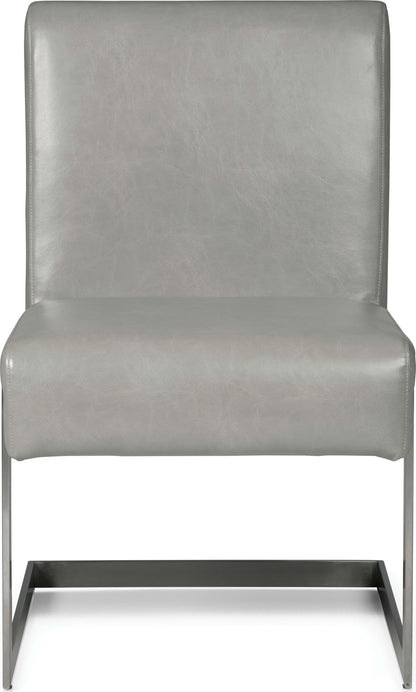 Coral - Synthetic Leather Upholstered Dining Chair (Set of 2) - Carrara / Stainless Steel