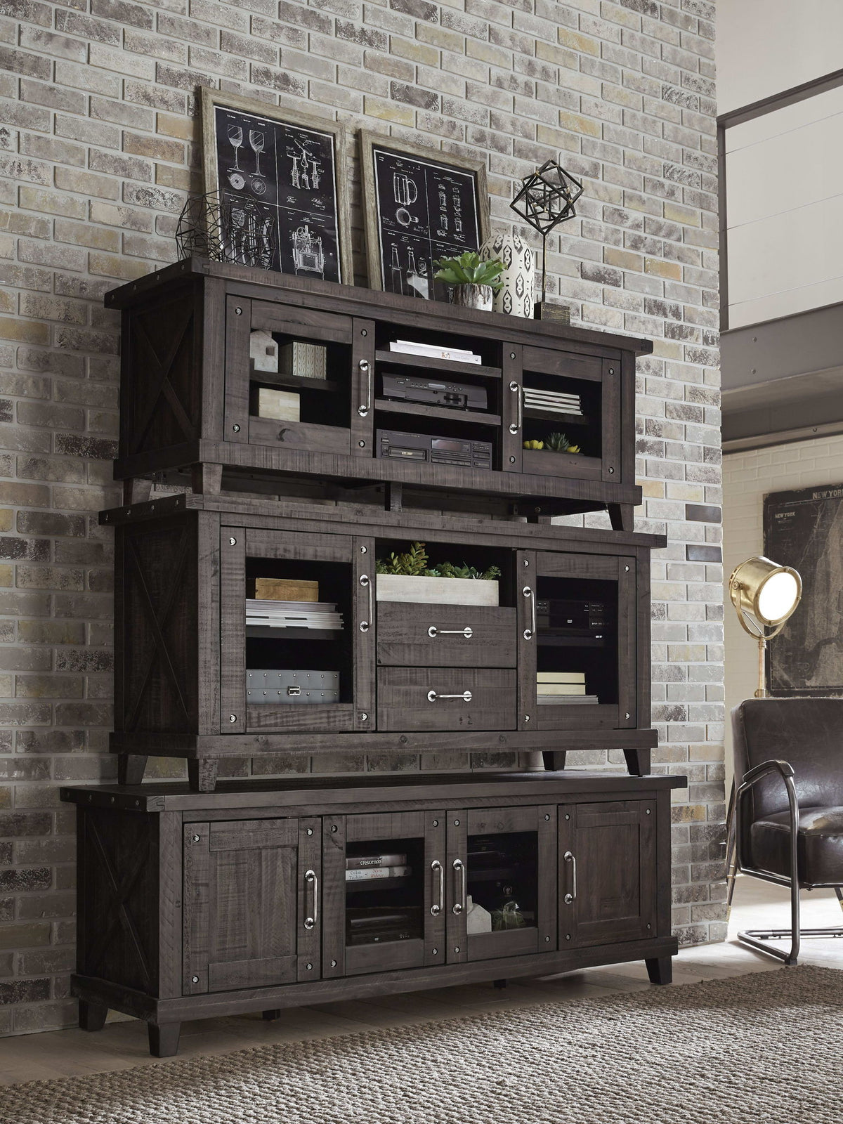 Yosemite - Solid Wood Two Drawer Media Console - Cafe