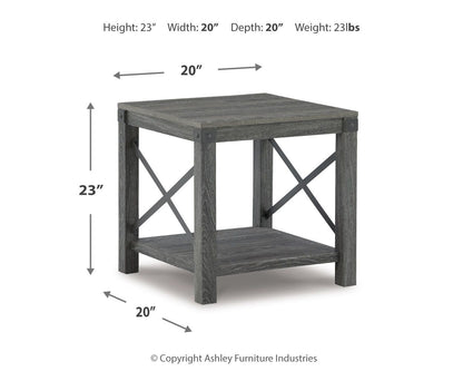 Freedan - Square End Table - Grayish Brown