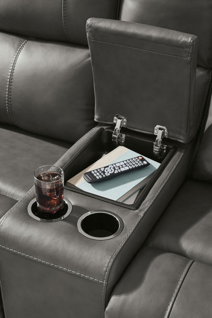 Bleckley - Power Reclining Loveseat With Console / Adjustable Headrest
