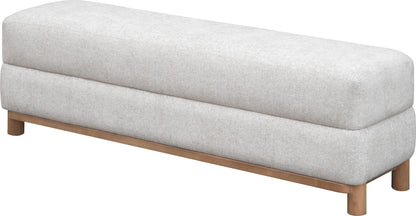 Hollis - Wooden / Upholstered Bench - Beige / Cabin Glow