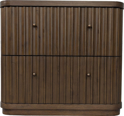 Penny Fluted - Nightstand - Chocolate Mousse