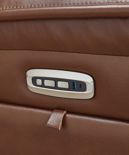 Healy Pier - Power Reclining Loveseat With Console / Adj Headrest - Chocolate