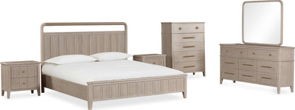 Camden - Shiplap Oak Wood Platform Bed