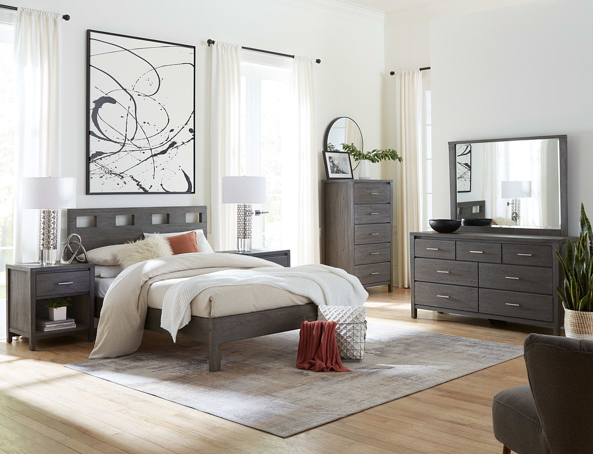 Nevis Riva - One Drawer Nightstand - Sharkskin