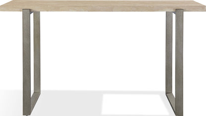 Ariela - Natural Travertine Table With Bronze Metal Base