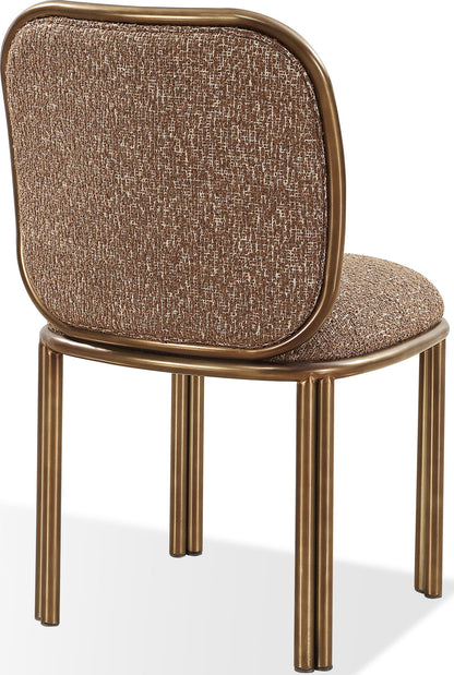 Mataranka - Dining Chair (Set of 2) - Giraffe Chenille And Brushed Golden Stainless Steel