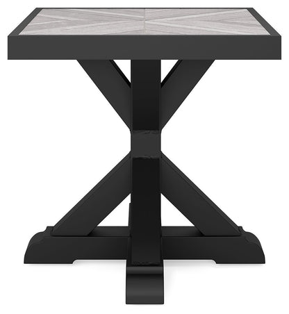 Beachcroft - Square End Table - Black / Light Gray
