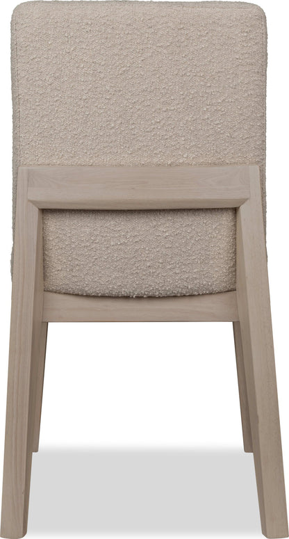 Liv - Solid Wood Dining Chair (Set of 2) - White Sand And Brun Boucle