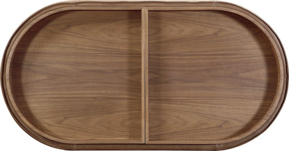 Yeal - Leather Upholstered Storage Table With Wooden Top