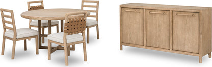 Dorsey - Weaven Dining Chair (Set of 2) - Ginger / Ricotta