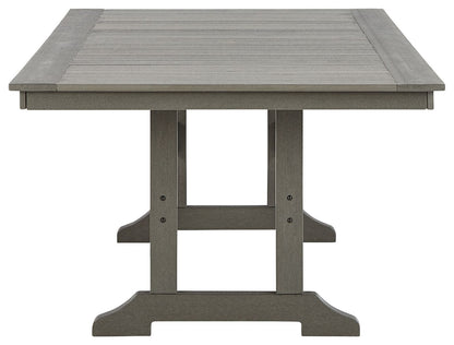 Visola - Rectangular Dining Table With Umbrella Option - Gray