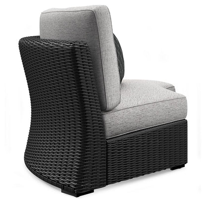 Beachcroft - 5-Piece Outdoor Sectional - Black / Light Gray