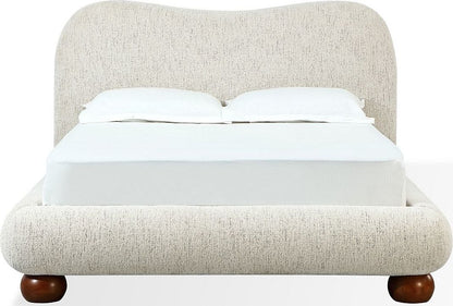 Afra - Chenille Upholstered Wood Leg Platform Bed