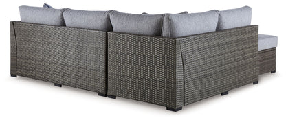 Petal Road - Loveseat Sectional, Ottoman, Table Set (Set of 4) - Gray