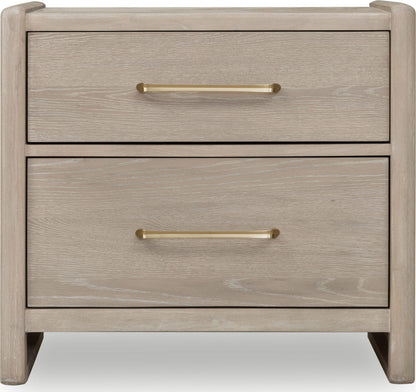 Gardenia - 2 Drawer Oak Wood Nightstand - Chai