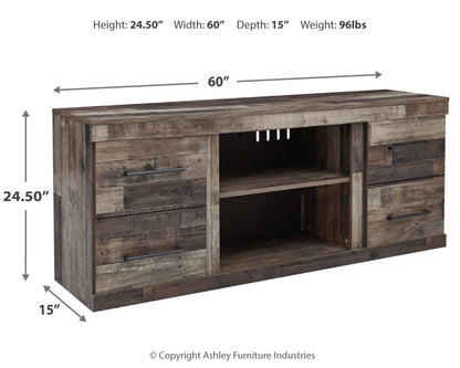 Derekson - LG TV Stand With Fireplace Option - Multi Gray