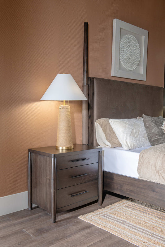 Koko - Three Drawer Nightstand With Cord Management - Minx
