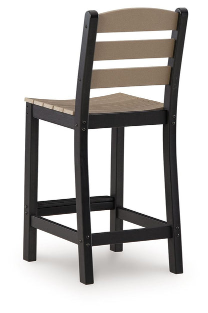 Shoreline Beach - Outdoor Counter Table And 2 Barstools (Set of 3) - Black / Beige