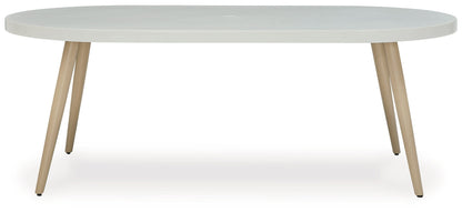 Seton Creek - Oval Dining Table With Umb Opt - White