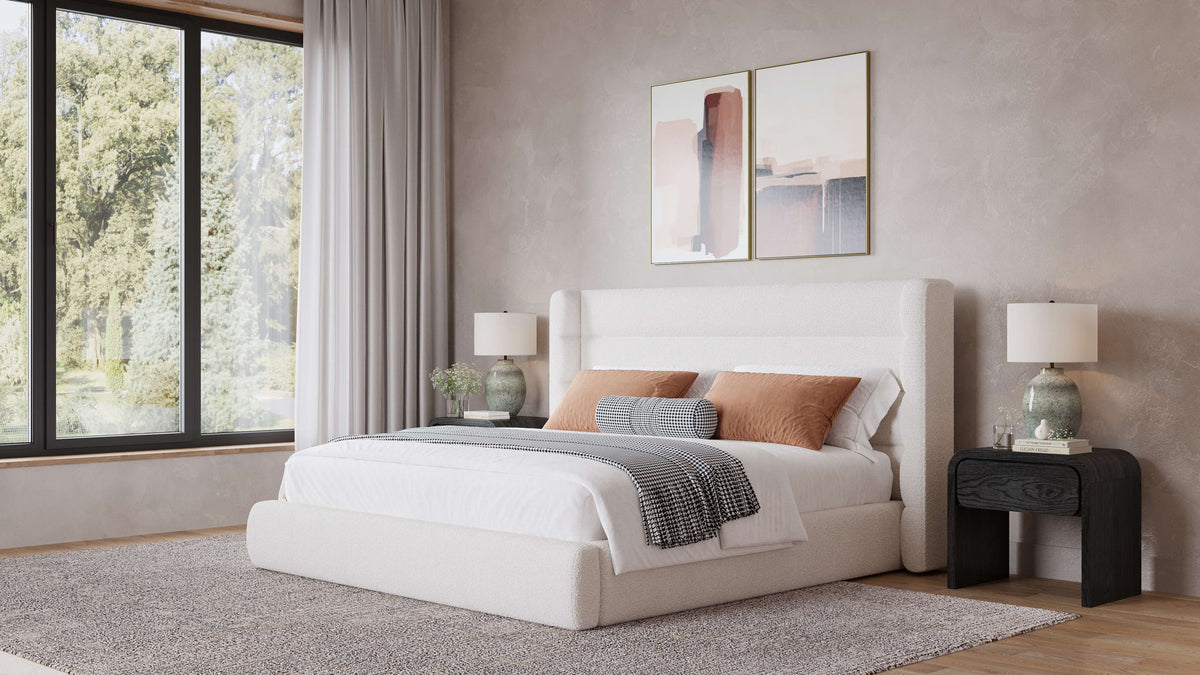 Formosa Frank - Upholstered Wingback Platform Bed