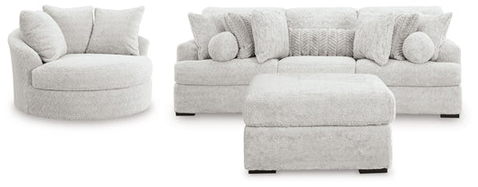 Cuddle Plush - 3 Pc. - 3-Piece Sectional, Chair And Ottoman - Arctic