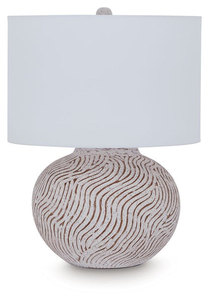 Vien - Terracotta Table Lamp - Distressed White