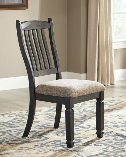 Tyler Creek - Dining UPH Side Chair (Set of 2) - Slatback - Black / Grayish Brown