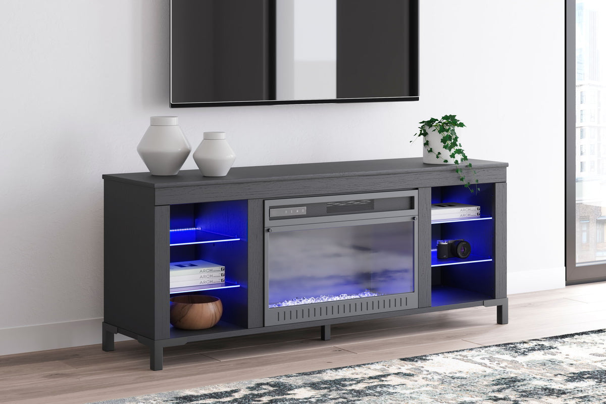 Cayberry - TV Stand With Fireplace - Black