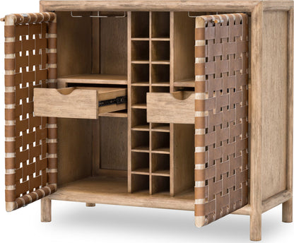 Dorsey - Weaven Bar Cabinet - Granola