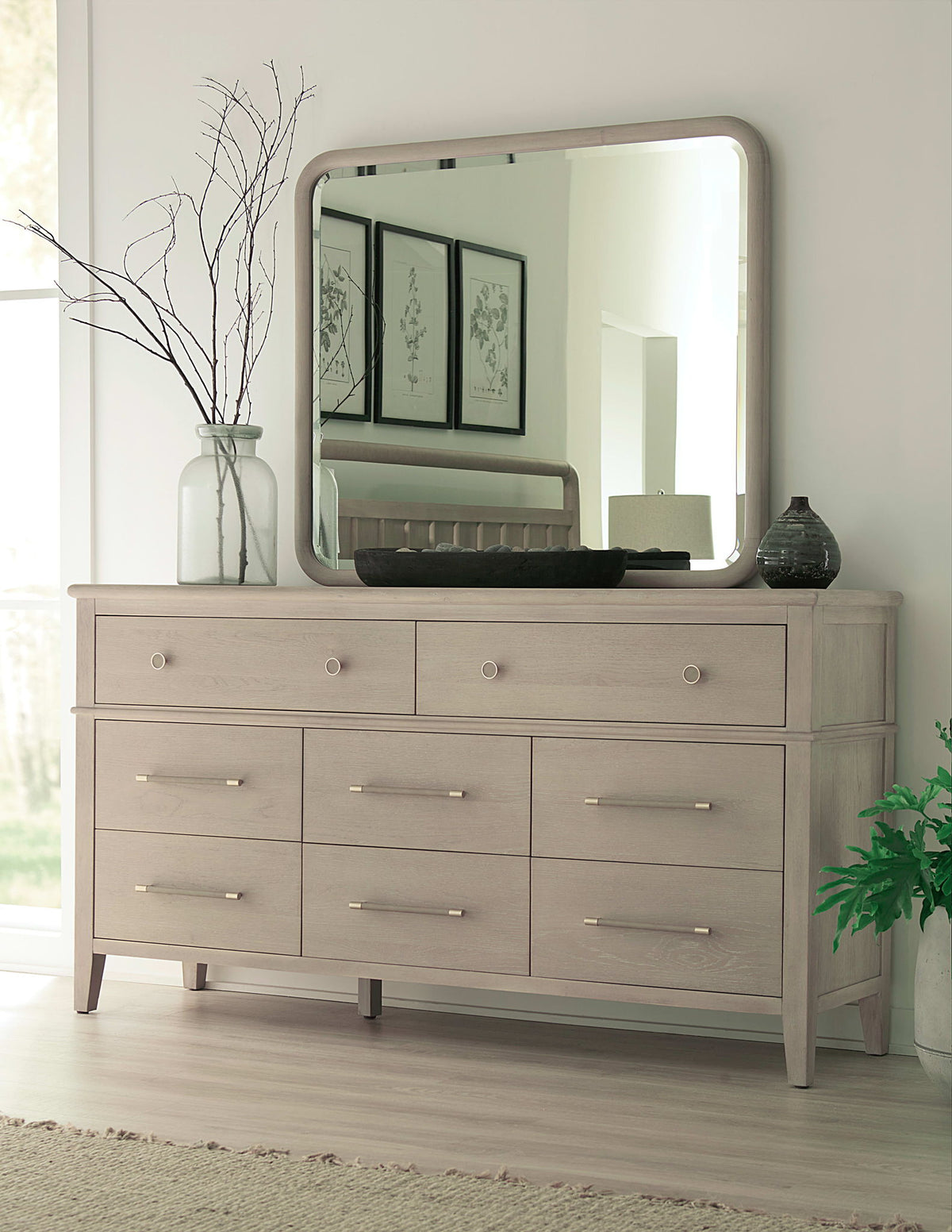 Camden - Eight Drawer Oak Wood Dresser - Chai