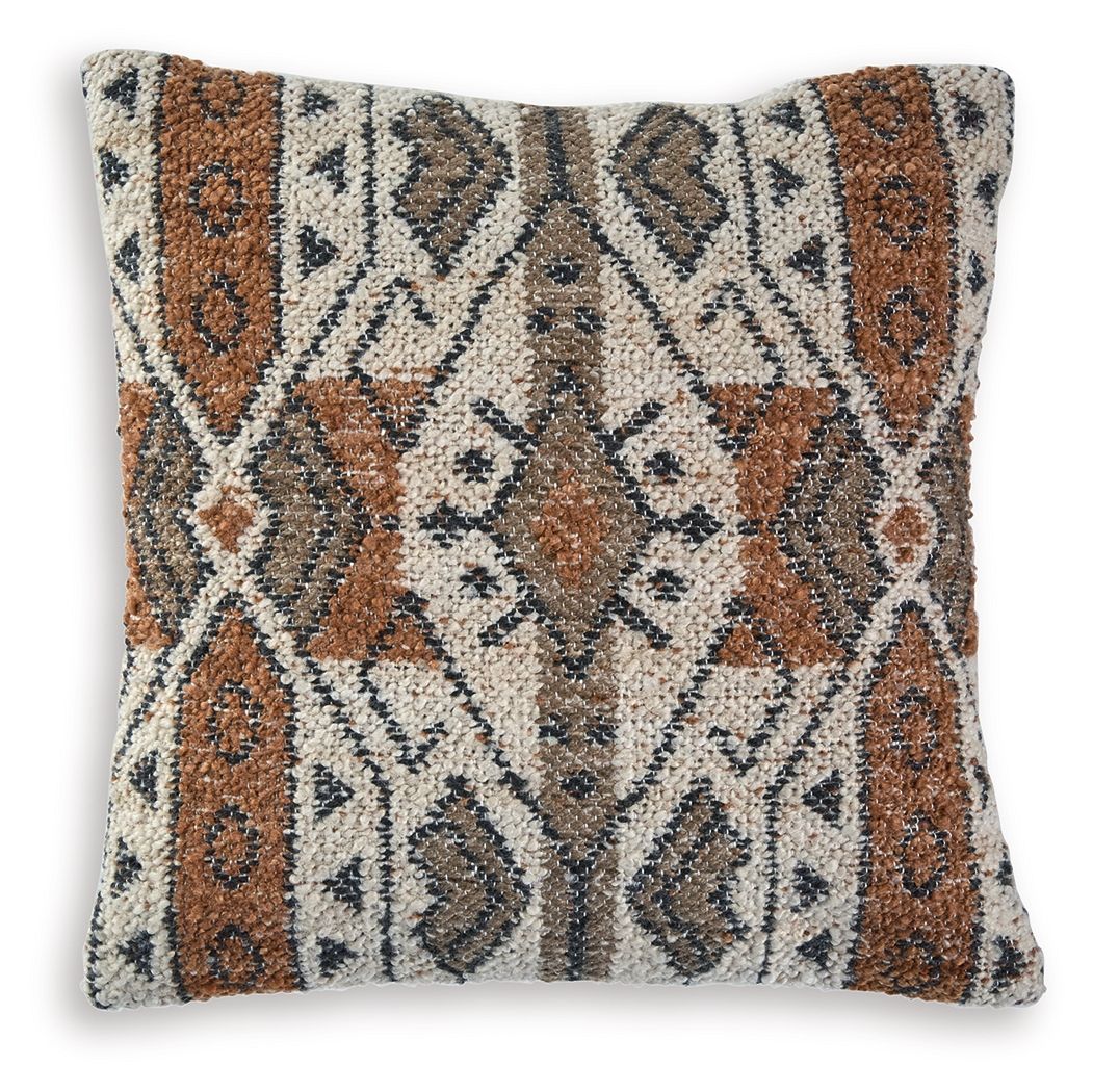 Kierenworth - Pillow (Set of 4) - Sienna / Ivory / Black