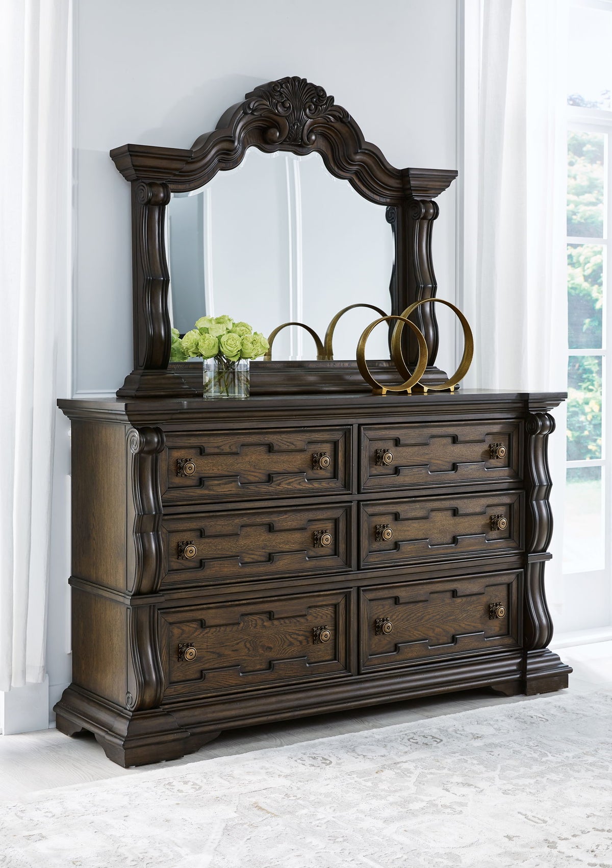 Maylee - Dresser And Mirror - Dark Brown
