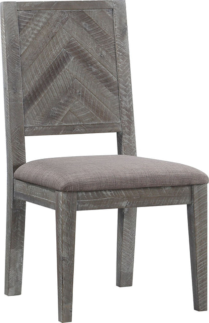 Herringbone - Solid Wood Upholstered Dining Chair (Set of 2) - Rustic Latte