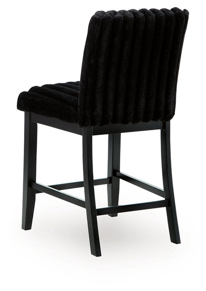Mervannie - Upholstered Barstool (Set of 2) - Black