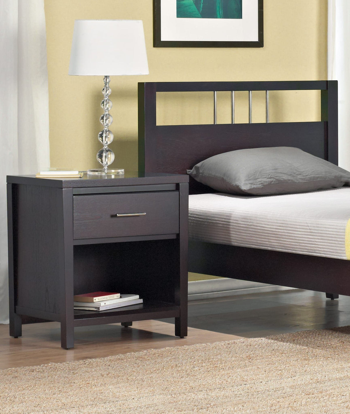 Nevis - One Drawer Nightstand - Espresso