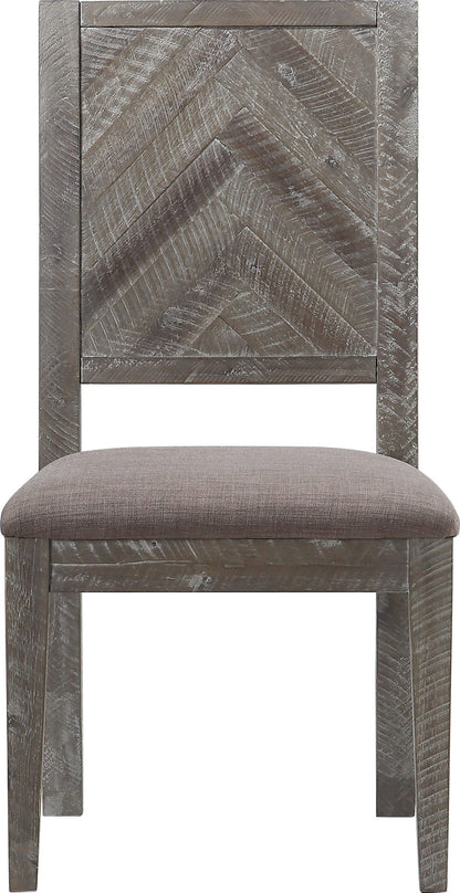 Herringbone - Solid Wood Upholstered Dining Chair (Set of 2) - Rustic Latte