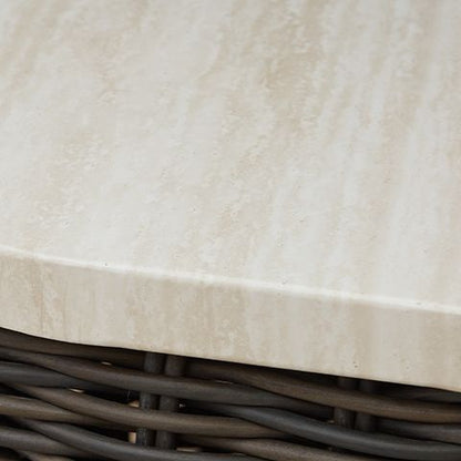 Kimora - Rectangular Cocktail Table - Beige / Dark Brown