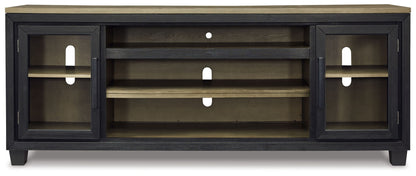 Foyland - XL TV Stand w/Fireplace Option - Black / Brown
