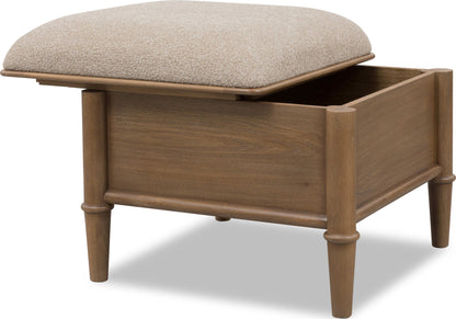 Whitmore - Storage Ottoman - Champagne / Claystone
