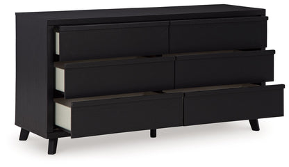 Danziar - Six Drawer Dresser - Black