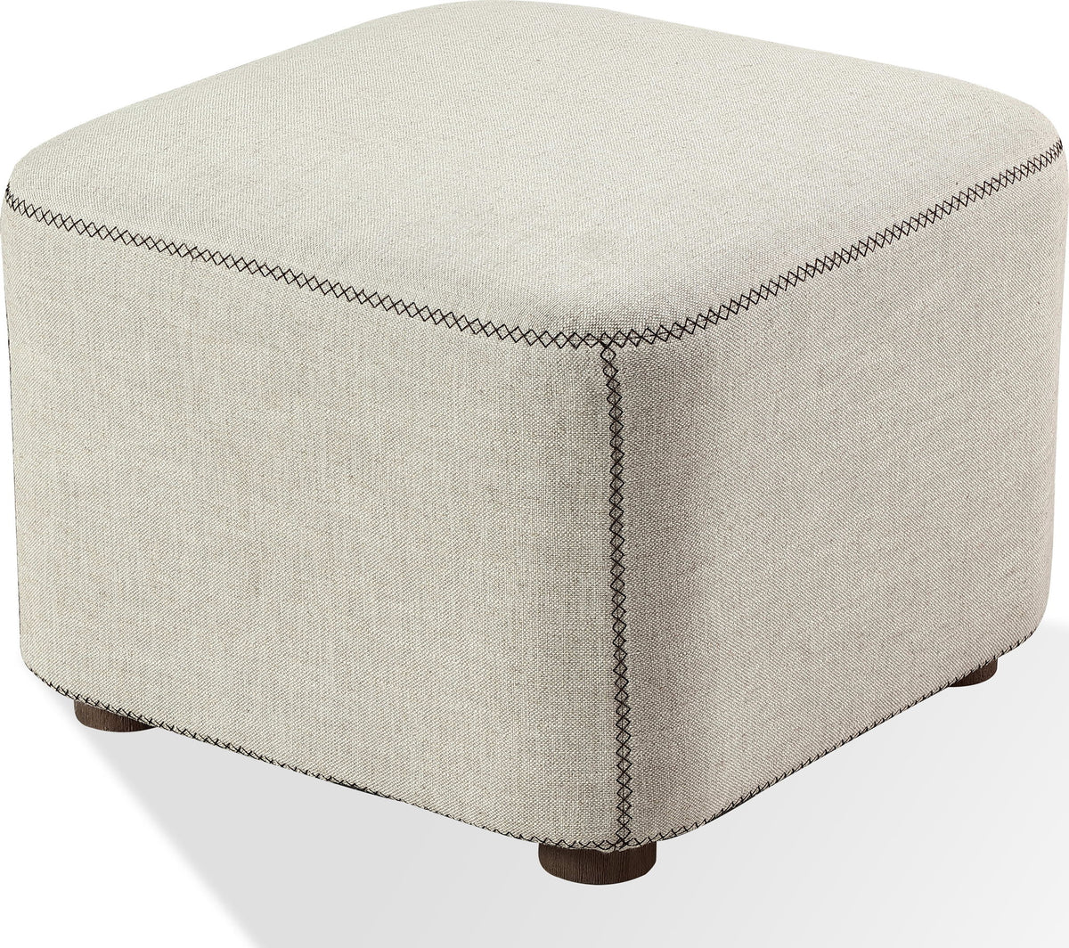 Virgil Louis - Upholstered Ottoman - Natural Linen