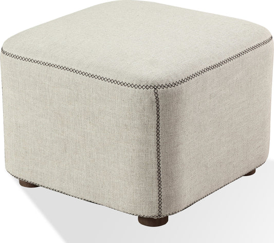Virgil Louis - Upholstered Ottoman - Natural Linen